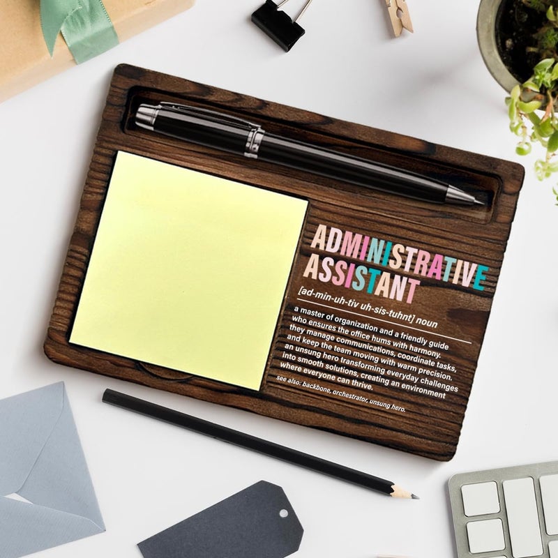 QODMGD Administrative Assistant Gifts for Women, Appreciation Gifts for Admin Assistants Secretary, Administrative Assistant Definition Sticky Note Holder for Office Desk Decor - Image 4